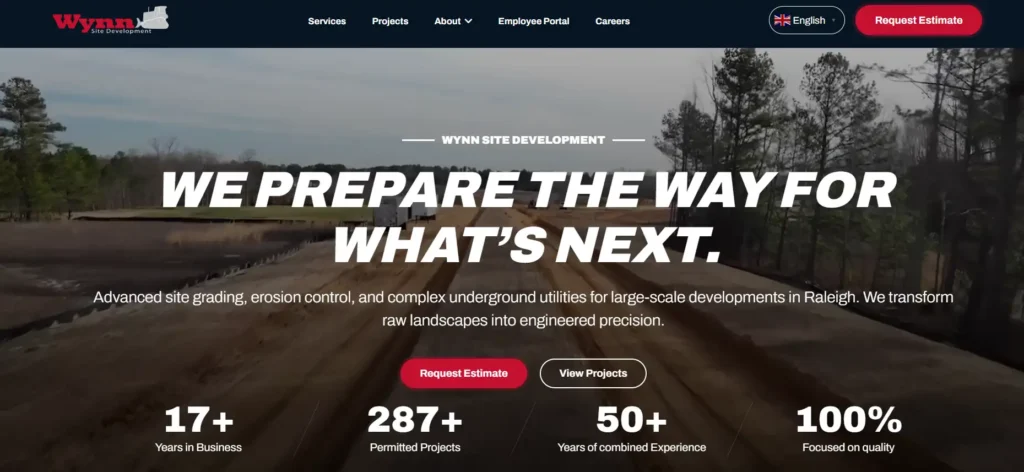 wynn site development new website screenshot